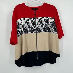 Ming Wang Womens Cardigan Size XL Statement Business‎ Colorblock Career